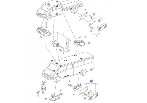 Фонарик боковой VAG 2D0945061C