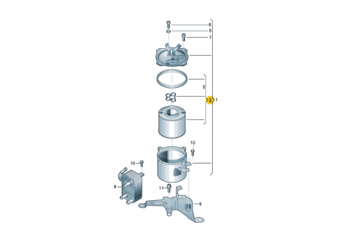 Фильтр топливный BEL 5л. MAHLE KX192