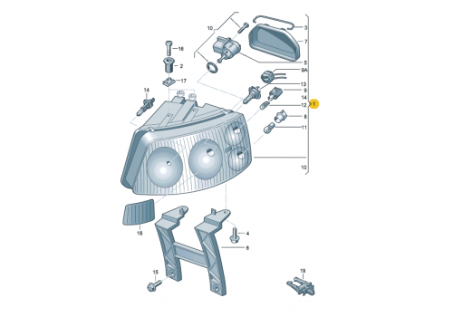 Фара R Multivan DEPO 441-1175R-LD-EM