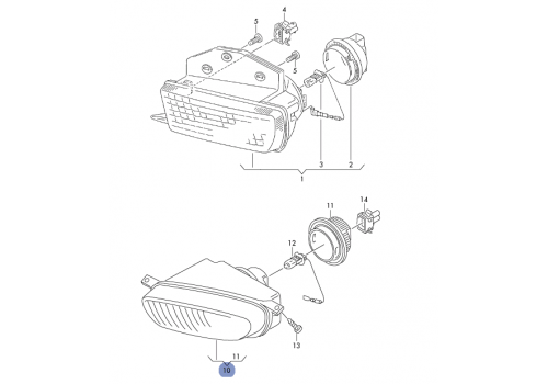 Фара противотуманная R VAG 7D0941700C