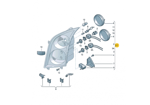 Фара L внутри черный DEPO 441-11B5L-LDEM2