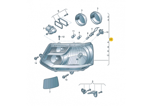 Фара R Transporter DEPO 441-11F2RMLDEM2