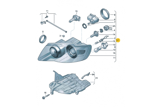 Фара левая Touareg 2007 >> 2010 VAG 7L6941039