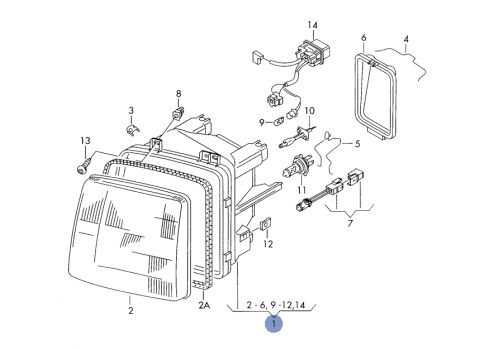 Фара L VAG 2D1941015A