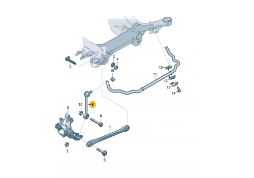 Тяга стабилизатора задняя L VAG 7L0505465D