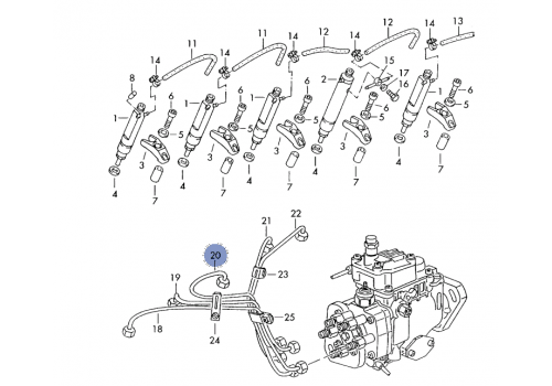 Трубки ТНВД 2,5 VAG 074130241H Б/У,074130241P Б/У Трубки ТНВД 2,5 VAG 074130241H Б/У,074130241P Б/У