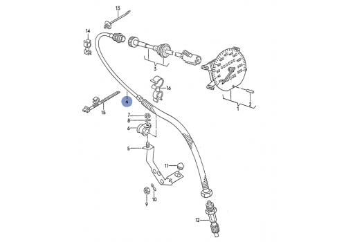 Трос спидометра (нижний) VAG 701957803H Б/У