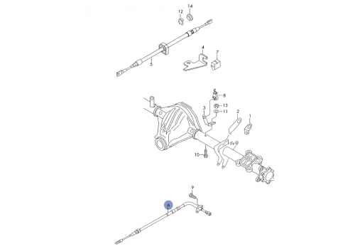 Трос ручного тормоза L 46 VAG 2D0609721A