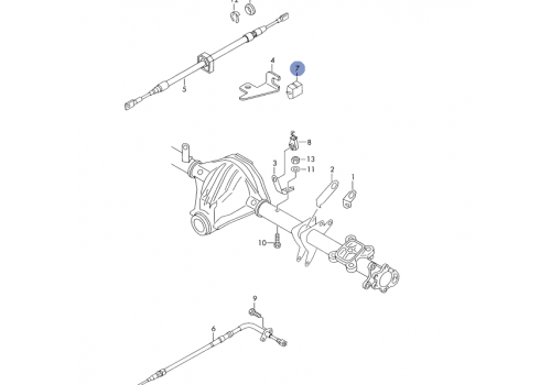 Трос ручного тормоза крепежный элемент VAG 2D0609737