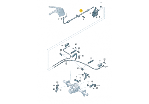 Трос ручника центральный база 4325мм A9064205285 VAG 2E0609701AT