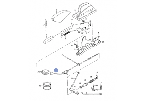Трос ручника центральный 98>> VAG 701711476A