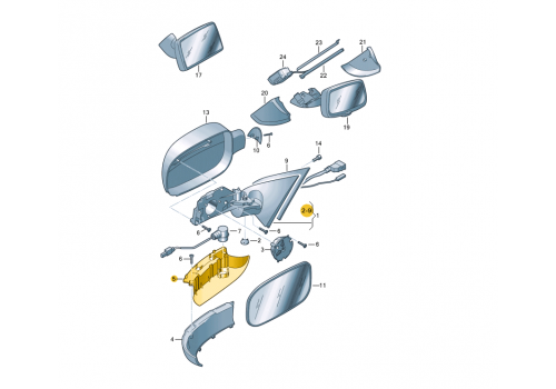 Корпус зеркала планка L VAG 7L6858523D01C