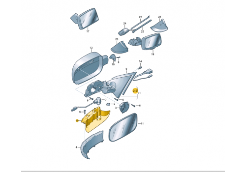 Корпус зеркала планка R VAG 7L6858524D01C