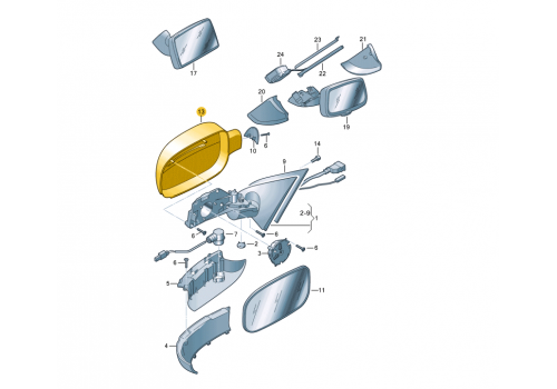 Корпус зеркала R VAG 7L6857528DGRU