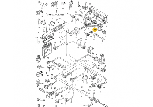 Корпус плоского разъема 2 контакта  VAG 1J0972752