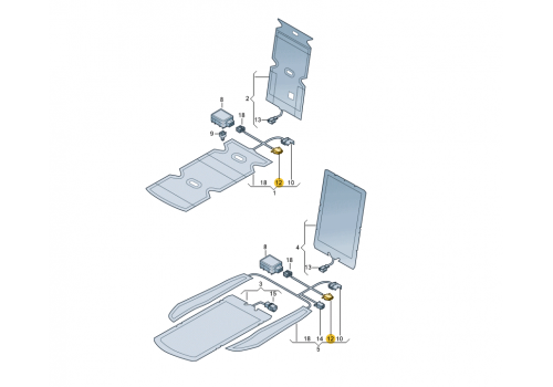 Корпус плоского разъема 2 контакта  VAG 1J0972923