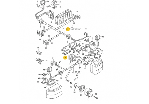 Корпус плоского разъема 7 контакта VAG 1J0972707