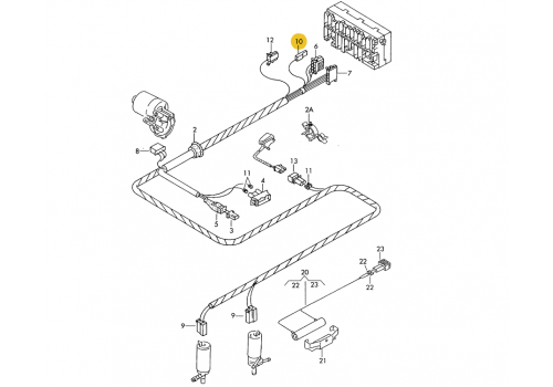 Корпус плоского разъема квадратный 1 контакта VAG 3A0972751H