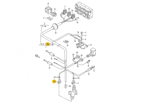 Корпус плоского разъема квадратный 4 контакта TE PARTS 7810140