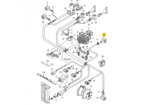 Корпус плоского разъема квадратный 4 контакта TE PARTS 7810140