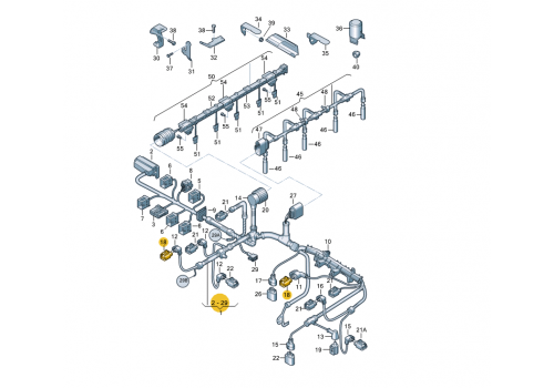 Корпус плоского разъема полукруглый 2 контакта VAG 4D0971992