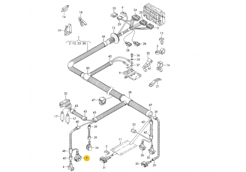 Корпус плоского разъема полукруглый 4 контакта VAG 4B0973712