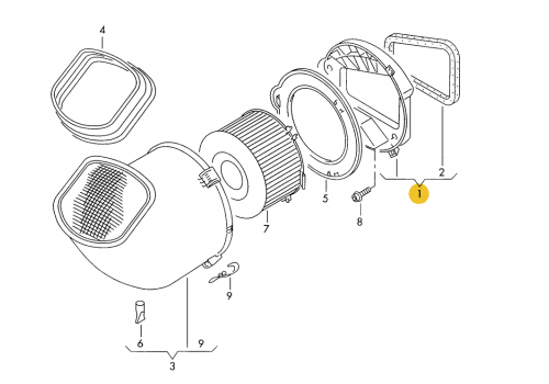 Корпус салонного фильтра элемент VAG 701819077B