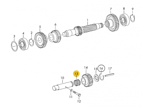 КПП подшипник игольчатый VAG 000311523