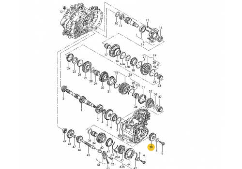 КПП шестерня 5 передачи 36/43 VAG 02A311361L