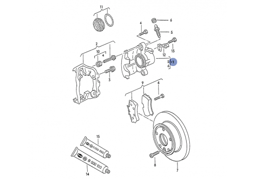 Суппорт 15" диск R невентируемый диск TRW BHW135