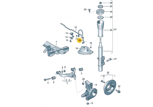 Стойка стабилизатора L VAG 2E0411317C