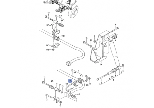 Скоба стабилизатора передняя 45-55 VAG 291411063A