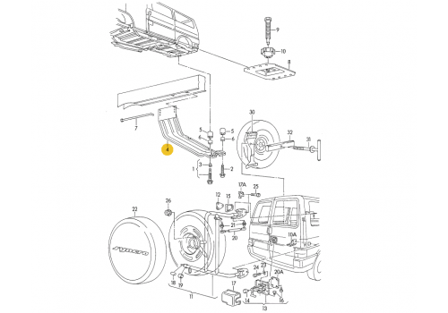 Кронштейн запасного колеса VAG 701801901A Б/У