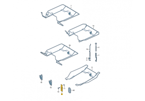 Кронштейн крепеж запасного колеса хомут VAG 2D0801945A