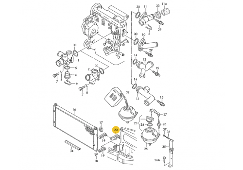 Кронштейн крепл радиатора R 70-N-002 001>> VAICO V10-2106