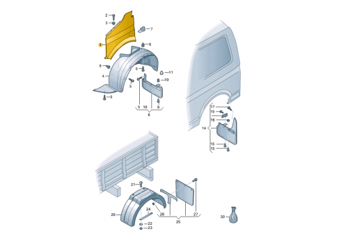 Крыло передние R VAG 7H0821102E