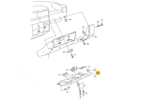 Крышка бардачка VAG 701857123E91