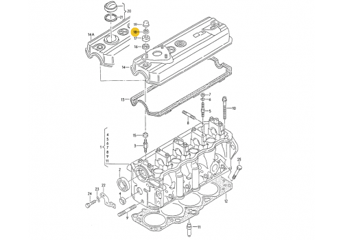 Крышка клапанная AAB гайка M6 VAG N90132606