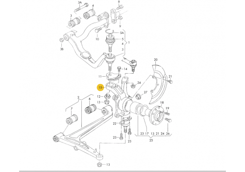 Кулак поворотный R 18 ABS VAG 7D0407258D Б/У