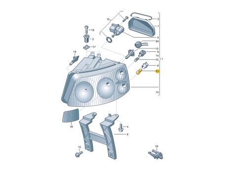 Лампа поворотника серая PY21W-12V 21W VAG N10256404