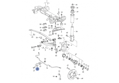 Скоба переднего стабилизатора VAG 2D0411055