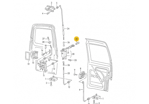 Личинка замка передний и сдвижной двери POLCAR 9566Z-13