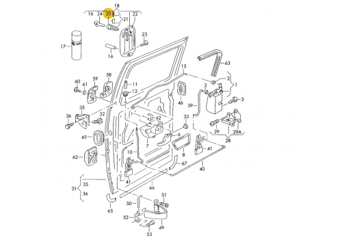 Личинка замка передний и сдвижной двери VAG 701837061C