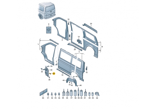 Лючок бензобака упорный колпачок болт М5x16 VAG N90960703