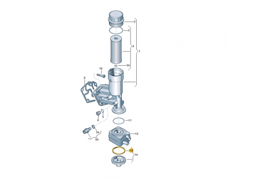 Масляный радиатор резинка VAG 038117070