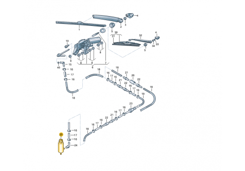 Мотор омывателя + задний омыватель VAG 1K6955651