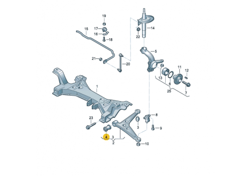 Сайлентблок передний нижнего рычага передний и заднего рычага VAG 7M0501541