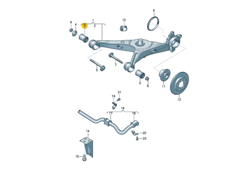Сайлентблок заднего рычага внутренний VAG 7H0501132A