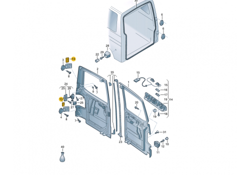 Накладка на петля распашной двери VAG 7H08274899B9