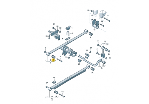Сайлентблок в рессору передний 50 VAG 2E0513371B